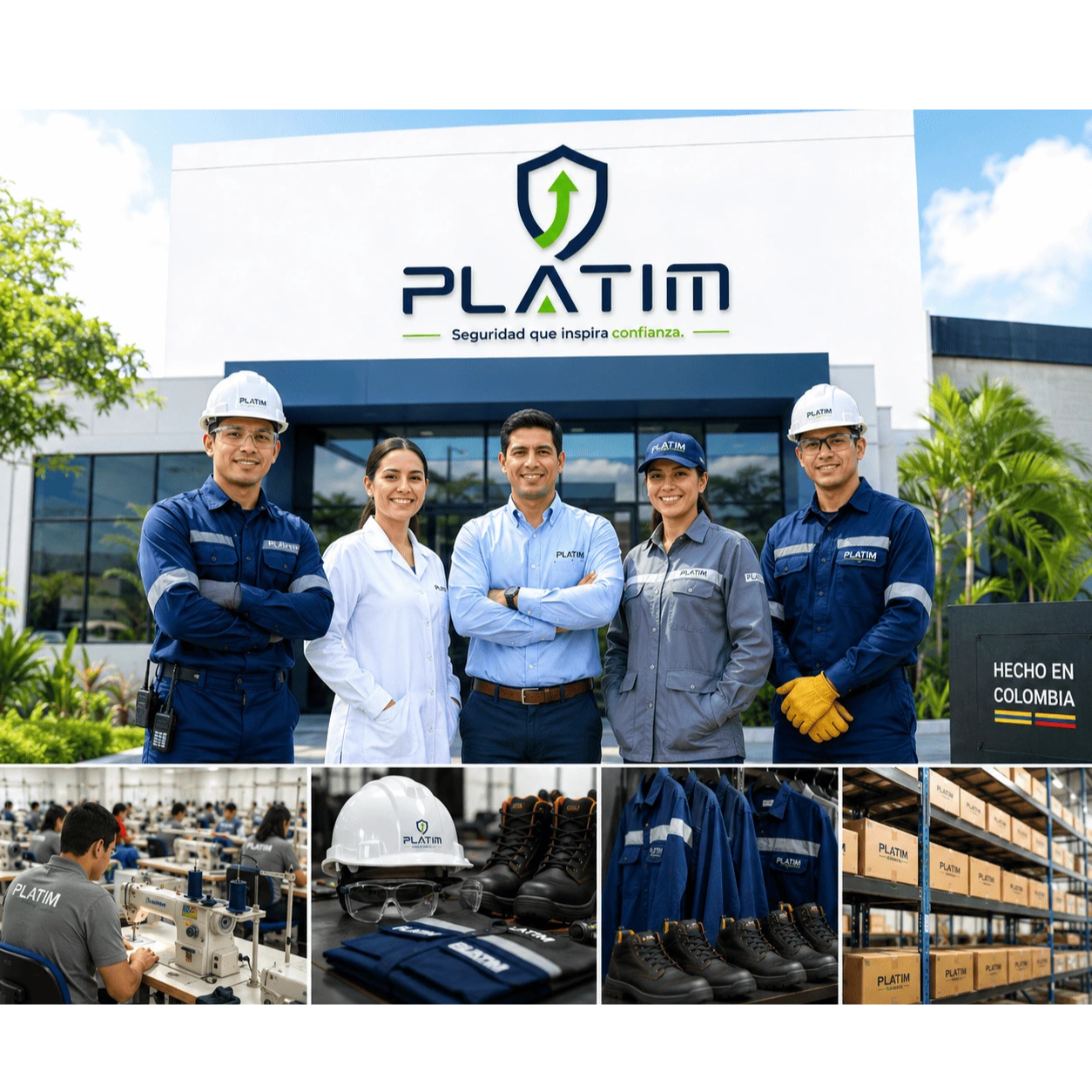 Trabajador con uniforme naranja de alta visibilidad de PLATIM revisando su teléfono en obra